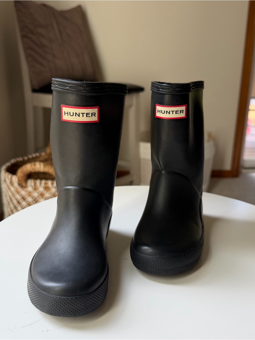 Hunter Kids Original Black Rain Boots Size 7 Waterproof
